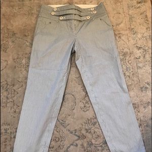 Blue & white pinstriped pants